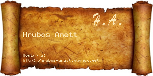 Hrubos Anett névjegykártya