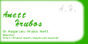 anett hrubos business card